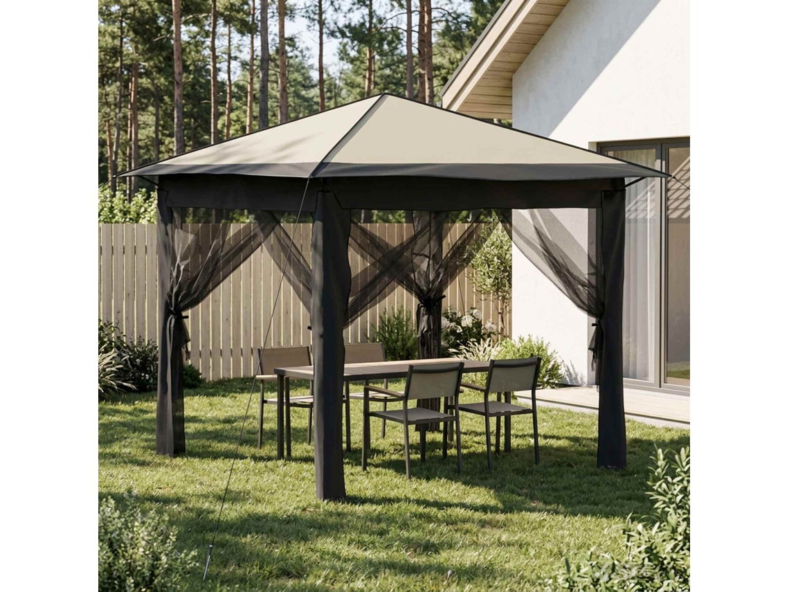 Vidaxl Gazebo Com 4 Laterais 2,6 X 2,6 M Creme E Antracite