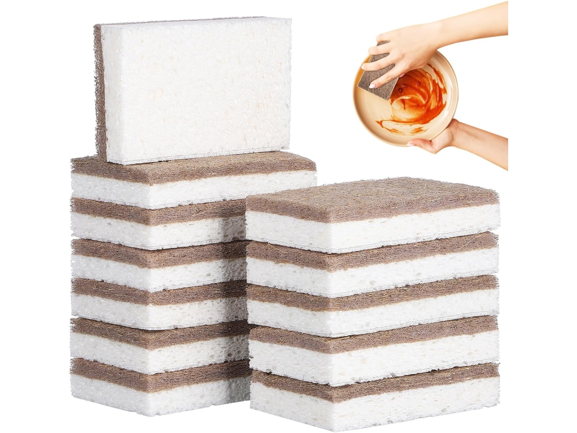 12 Esponjas De Celulose Para Limpeza Pias, Com Alto Poder E