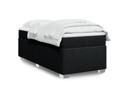 Vidaxl Cama Com Molas/colchão 90x200 Cm Tecido Preto