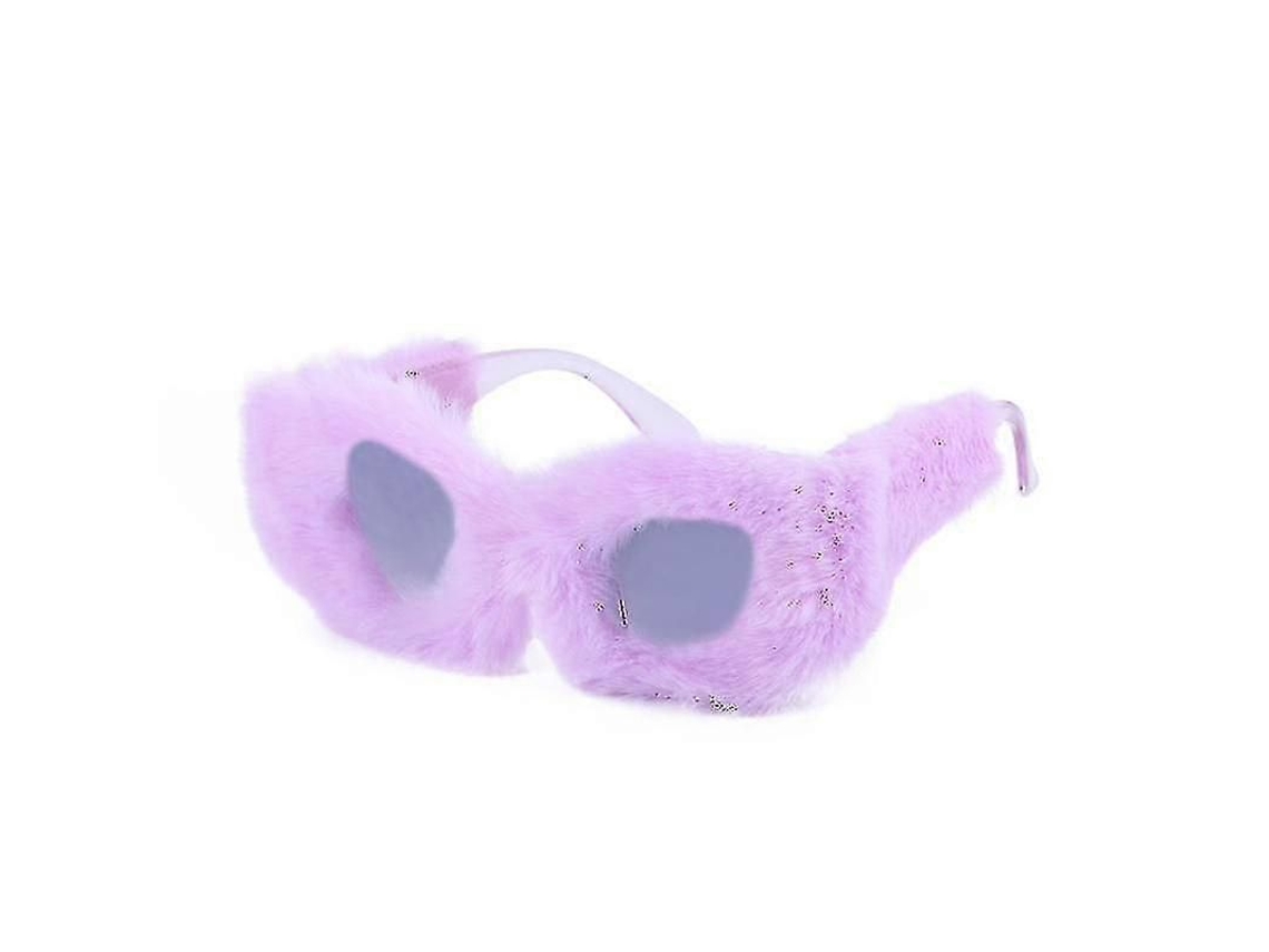Óculos de Sol Femininos Estilo Olho de Gato 2026 com Armação Peluda e Proteção UV400