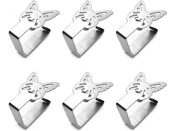 Lurelia Prendedores Toalha Mesa Aço Inoxidável 6 Peças 6,5 X 5 5,2 Cm 1,5 Mm Piqueniques Festas