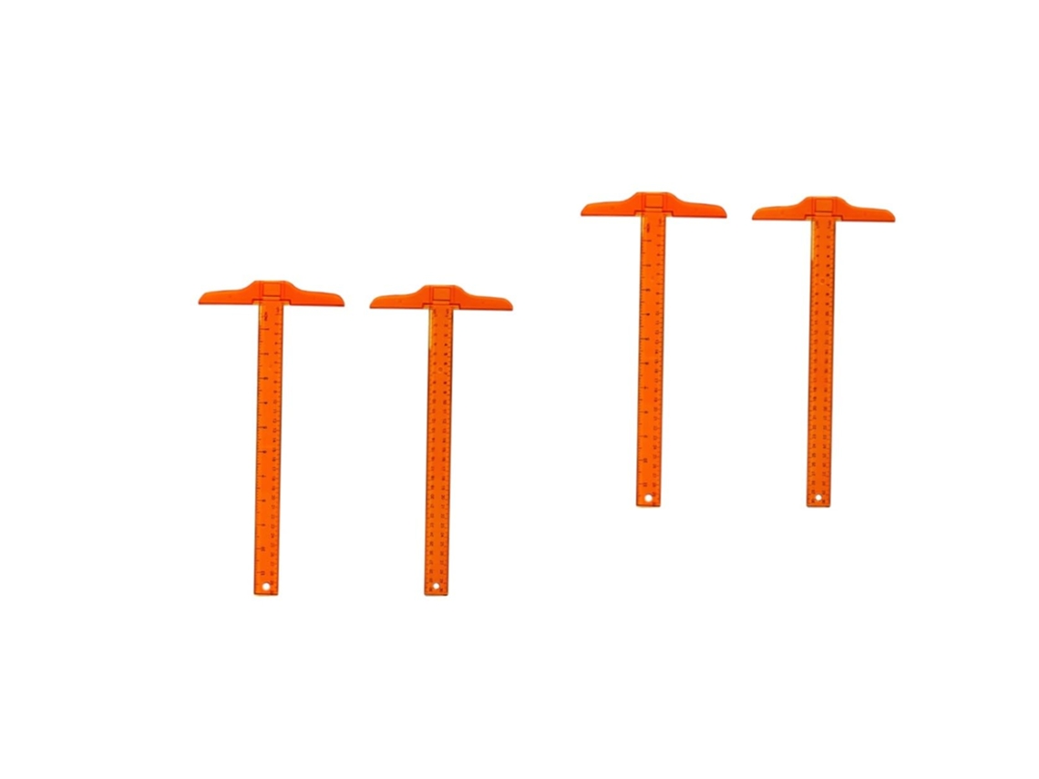 Régua De Desenho Dupla Face De Plástico Com 4 Peças E Escala Precisa.
