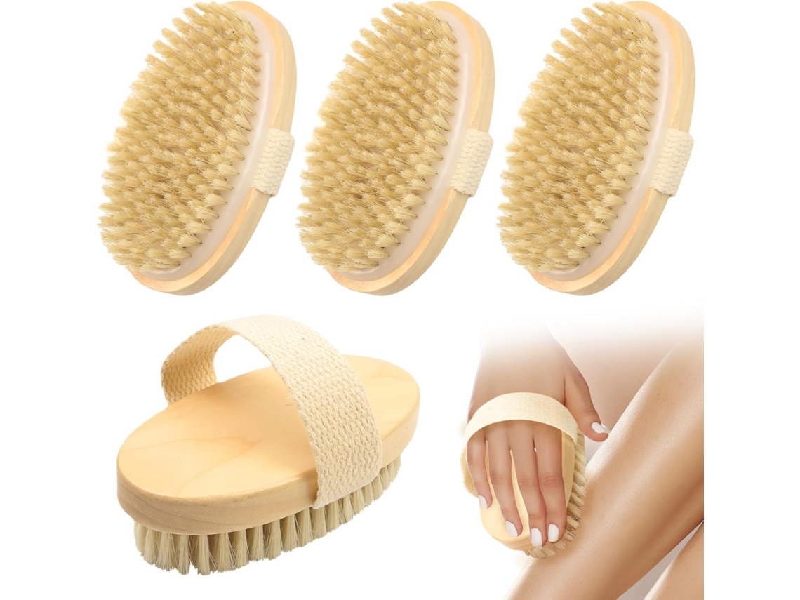 Conjunto De 4 Escovas Corporais Secas Escova Corporal Esfoliante Para Drenagem Linfática Melhora A Circulação Sanguínea