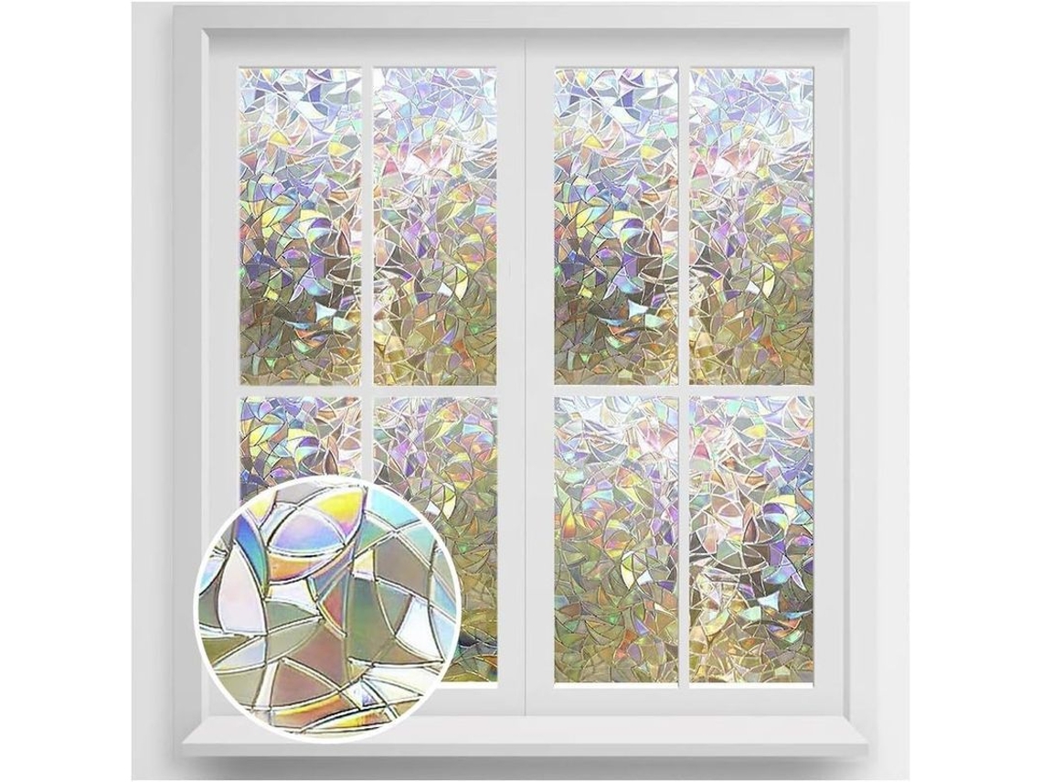 Pelicula De Ventana Decorativa 3d Sin Pegamento Anti-uv Privacidad Para Hogar Oficina 45x200cm