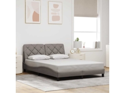 Vidaxl Estrutura De Cama Sem Colchão 140x200 Cm Tecido Castanho-acinzentado