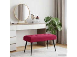 Vidaxl Banco Com Botões Estofados Vinho Vermelho 80 X 40 X 46 Cm