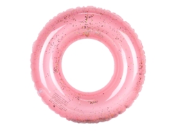 Boia Inflável Transparente Mordely Para Piscina, Com Glitter Colorido Para Crianças E Adultos - Rosa