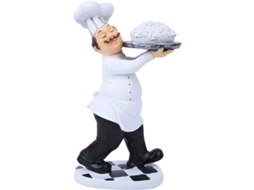 Estátua de Chef Fofa em Resina Nova Line Decoração Cozinha