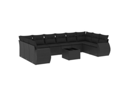 Garden Sofa Set, Garden Sofa Sets Vidaxl Preto Rattan / Vime (n/a)