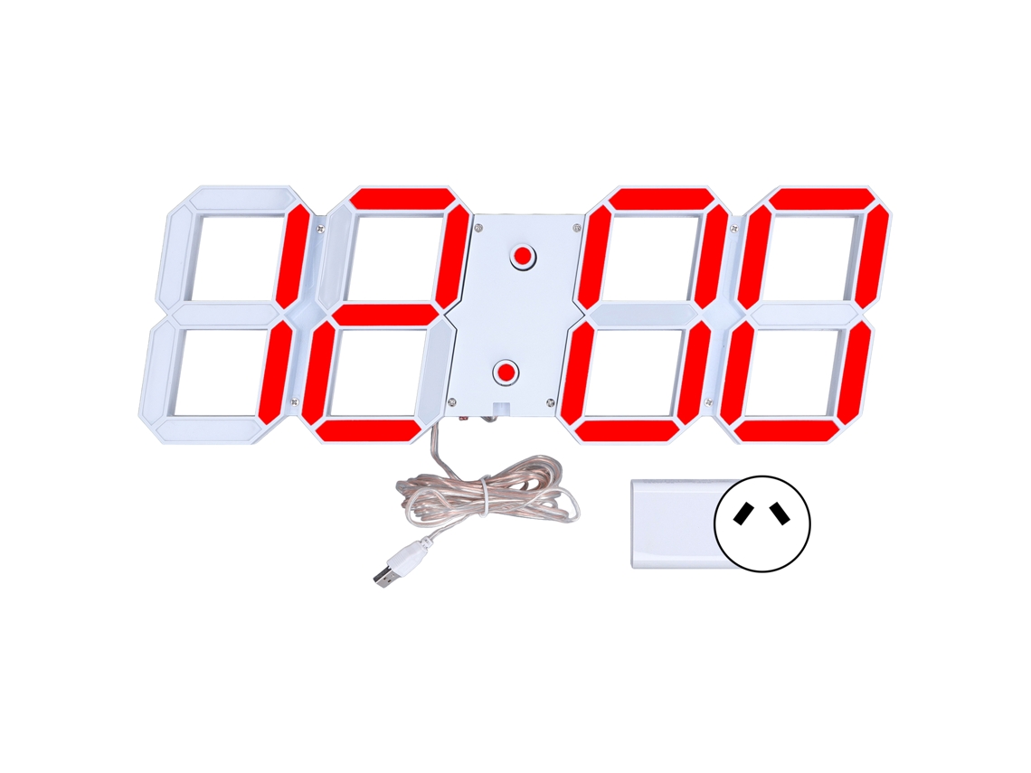 Relógio de Parede Digital 3d LAXISCREED com Luz e Funções Inteligentes, 100 240v, Plug Au | LAXISCREED