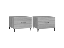Mesas de centro + pés de metal 2 peças Sonoma Cinza MAISON EXCLUSIVE (50x50x40 cm)
