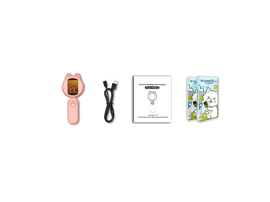 Lupa Digital Portátil Para Niños Com Tela Ips De 2.0 Polegadas, Zoom Manual 4x, 16mp E Luzes Led Para Crianças De 3+ Anos