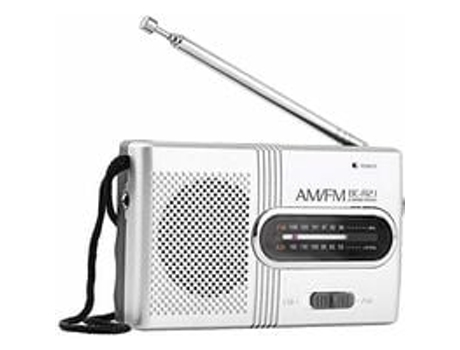 Radyo Portatif Fm Çalar 2 Adet Aa Pil Ile Dahili Hoparlörlü Mini Gümüs Renk UISAVE