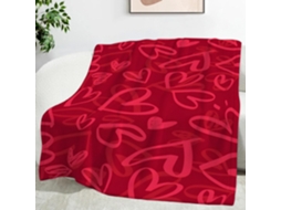 Manta Vermelha em Formato de Coração 220x240 Cm Multifuncional Macia e Aconchegante Flanela Ideal para Cama Es