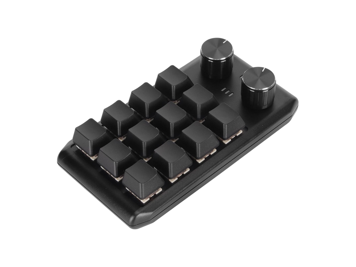 Mini Teclado Mecánico Personalizado Con 12 Teclas Y 2 Botones Giratorios Programables, Tecla Roja, para Juegos Y Multimedia.