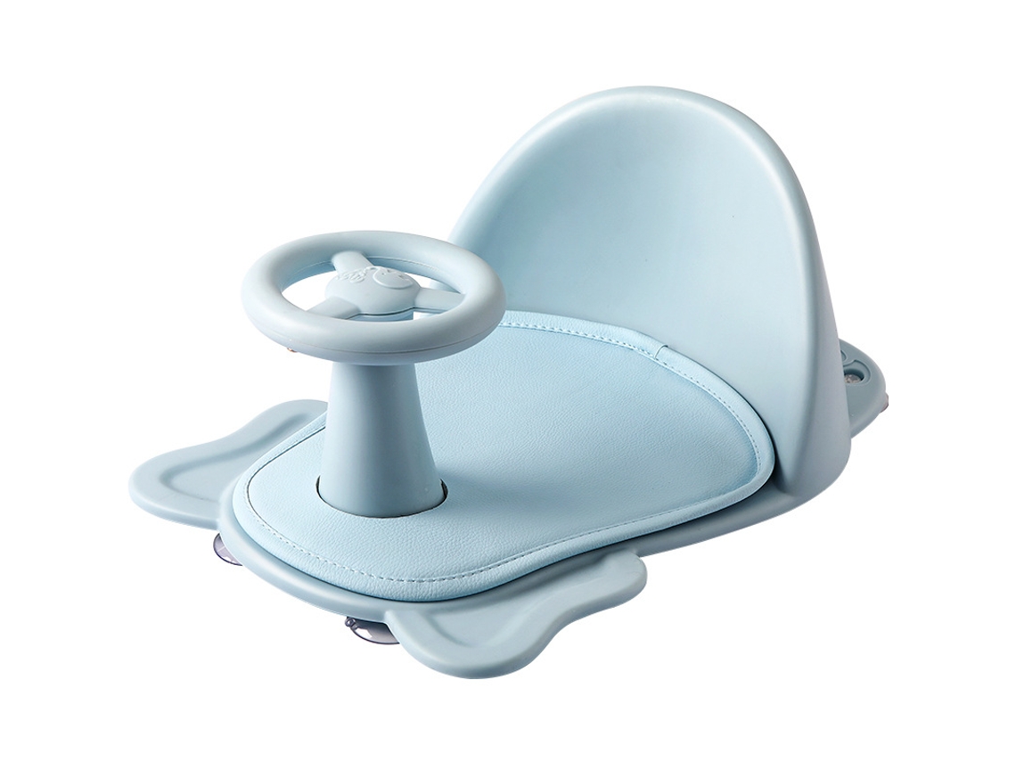 Primerox cadeira de Banho para Bebê com Base Estável Anti deslizante e Volante Giratório Azul