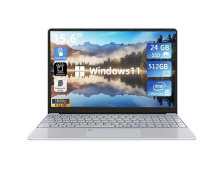 Portátil WUXIAN Desbloqueio de Impressão Digital 15.6'' Intel Celeron N5095 2,9Ghz Ram: 24 Gb 512 Gb Ssd Mouse