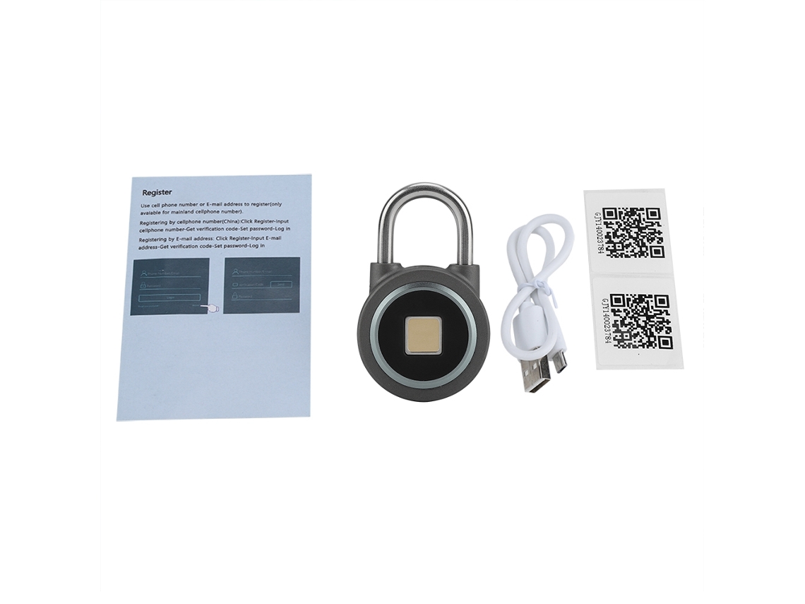Fechadura Inteligente Com Impressão Digital Bluetooth (suporta Desbloqueio Duplo Via Bluetooth E Impressão Digital, Recarregável)