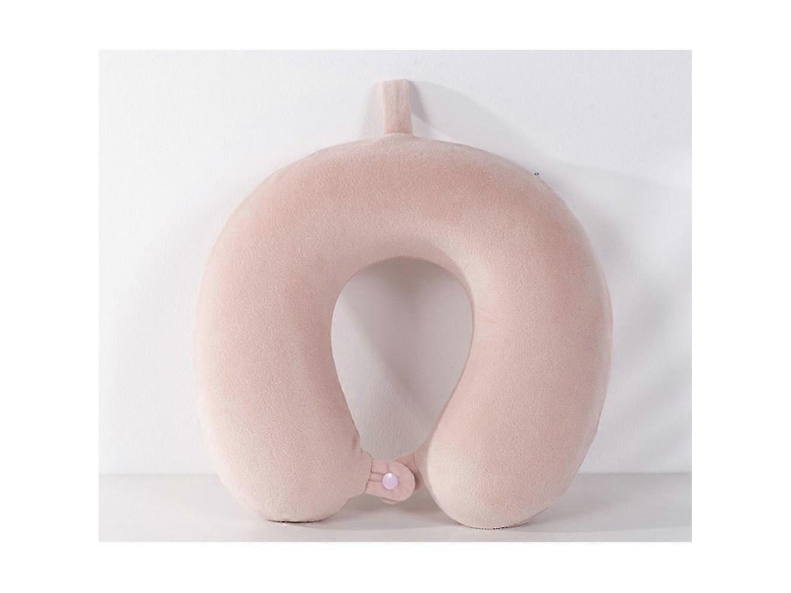 Almofada De Viagem, Em Espuma Viscoelástica, Cor Rosa, 30*30cm, Apoio Para Pescoço E Cabeça Em Avião, Carro, Comboio Ou Escritório