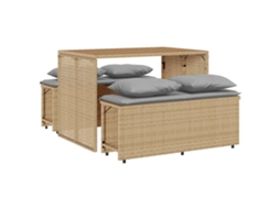 Garden Dining Set, Garden Dining Sets Vidaxl Bege Rattan / Vime (n/a)