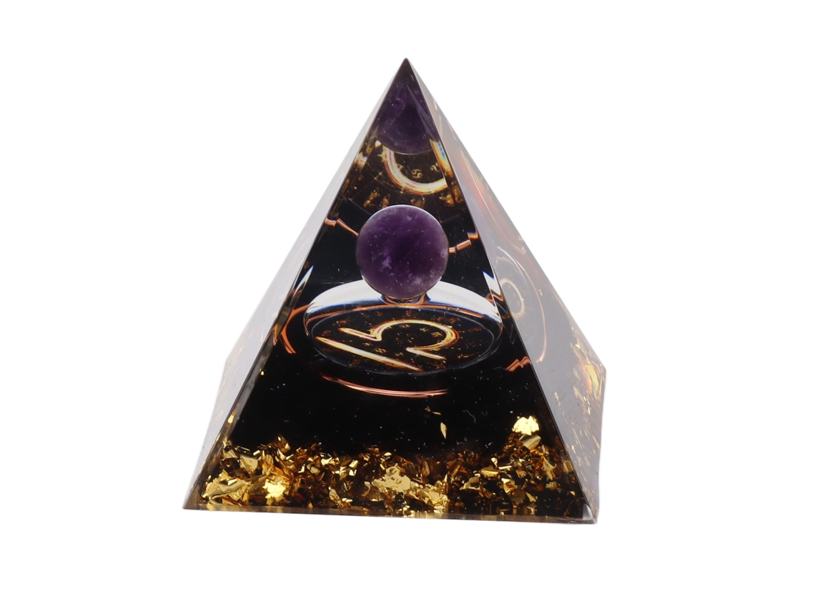 Pirâmide de Orgonite de Cristal 5cm para Cura, Energia Positiva, Libra, Chakra, Geração