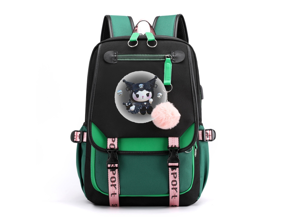 Mochila Escolar, Cores Preta, Verde