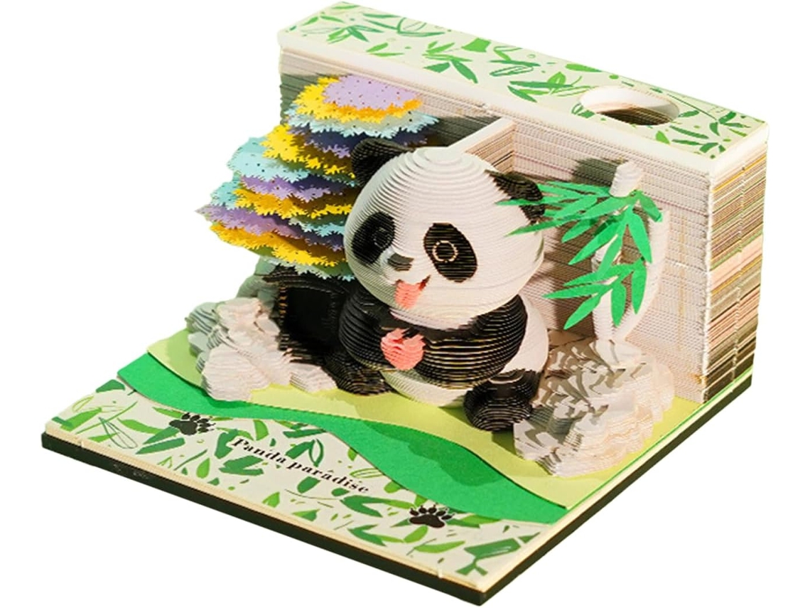 Calendário 3d Para O Ano De 2026, Bloco De Notas Com Design De Panda, Escultura 3d, Ideal Para Escola, Viagens