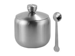 Pote de Temperos de Aço Inoxidável Grande Capacidade com Colher para Cozinha Churrasco Restaurante | S/MARCA