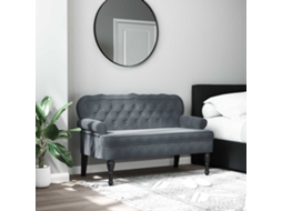 Vidaxl Banco Com Encosto 119,5x64,5x75 Cm Veludo Cinzento-escuro
