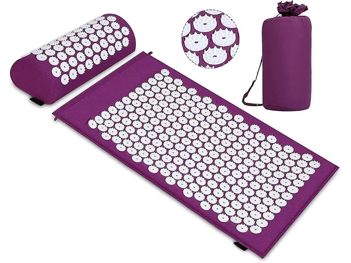 Conjunto De Acupressão Almofada De Tapete Acupressão Para Relaxamento E Massagem Relaxantes, Alívio Da Dor Nas Costas, Na Cabeça E No Pescoço