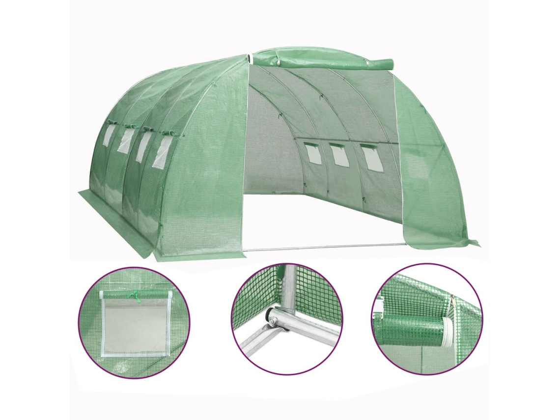 Vidaxl Estufa 16 M² 4x4x2 M
