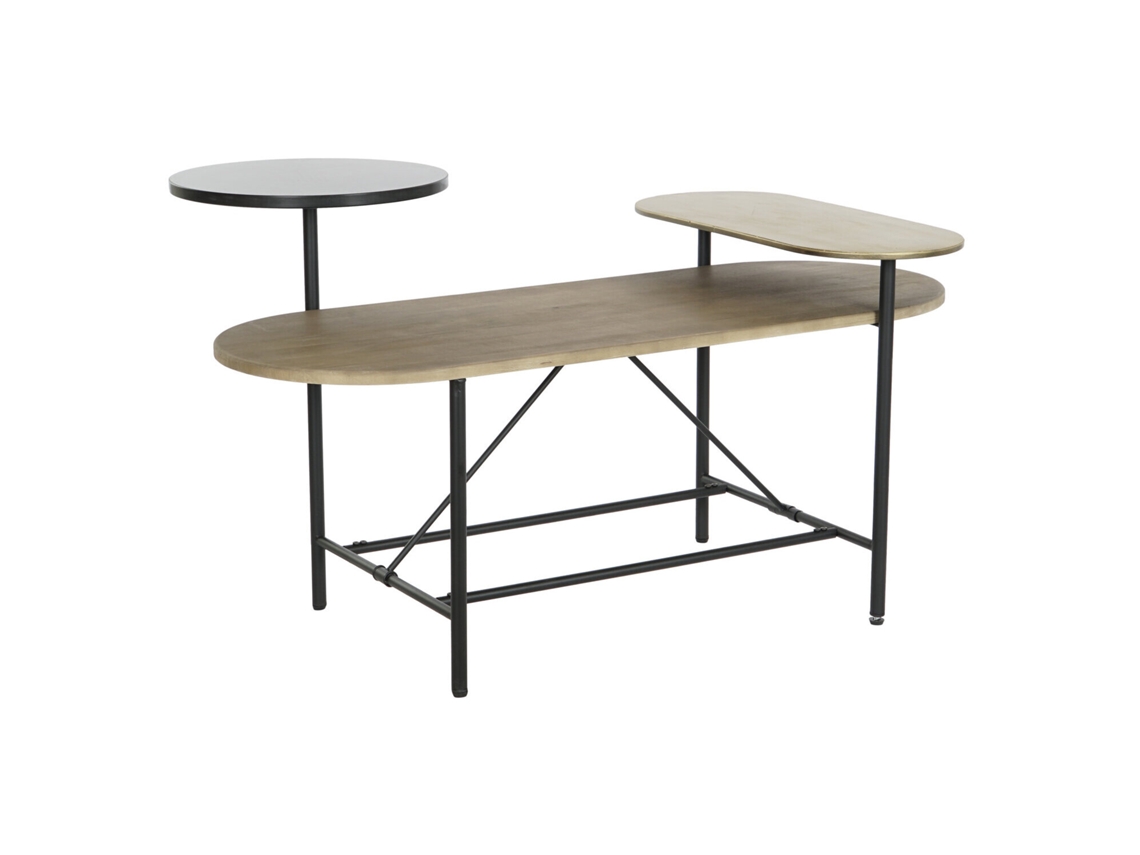 Mesa de Centro MDF Marrom com Detalhes em Metal 116x76x64cm ALEXANDRA HOUSE LIVING