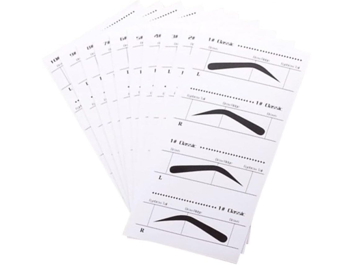 Conjunto De 10 Moldes Autoadesivos Pretos Para Sobrancelhas