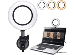 Rebe kit de Luz para Videoconferência, Luz Led Ajustável 6500k para Trabalho Remoto, Zoom, Streaming e Gravações em Laptops/monitores