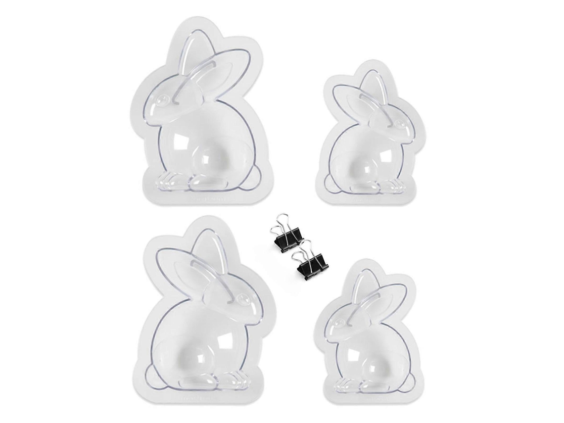 2 Peças De Moldes De Silicone Lisos Para Páscoa, Fáceis De Desenformar, Em Resina, Com Formato De Coelho, Ideais Para Chocolates, Chaveiros E Pingente