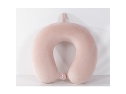 Almofada De Viagem, Em Espuma Viscoelástica, Cor Rosa, 30*30cm, Apoio Para Pescoço E Cabeça Em Avião, Carro, Comboio Ou Escritório