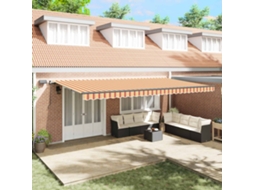 Vidaxl Toldo Retrátil Amarelo E Laranja 600 × 300 Cm Tecido E Alumínio