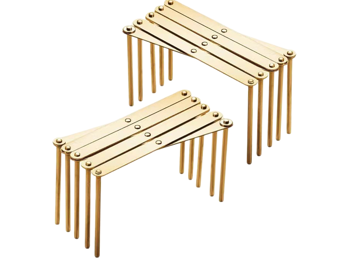 Unidades Suporte Para Pratos Em Aço Inoxidável Dourado, Organizador De Tampa De Vidro, Suporte Exibição Revestível
