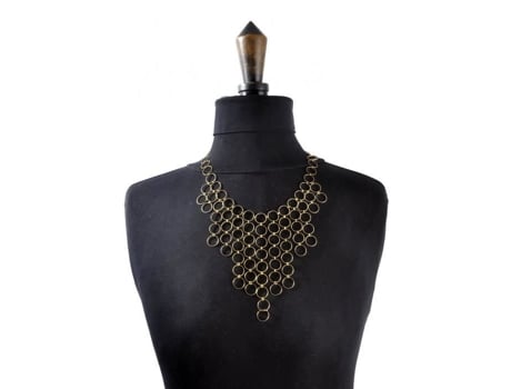 Colar De Anel Circular A Estrela Da Sorte Dourada Mulher Latão La Bonne Etoile