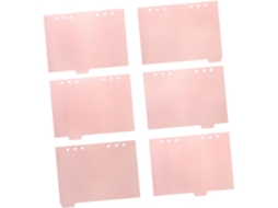 Divisórias Destacáveis Gadpiparty A5, 6 Peças, Pp Durável, Pastel Pink, Divisórias Profissionais Para Pastas E Cadernos