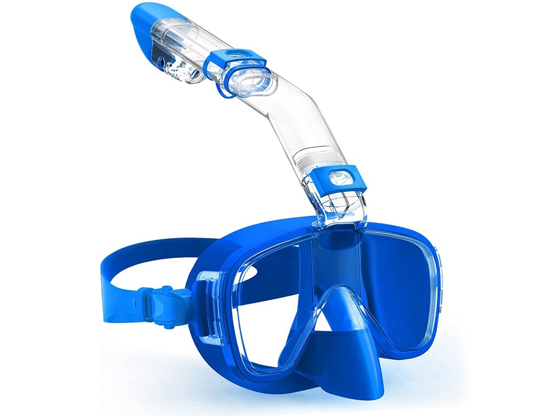 Set Máscara Snorkel Antiembaciada Czhhmart Com Tubo Seco Desmontável, Tamanho S. Azul Claro