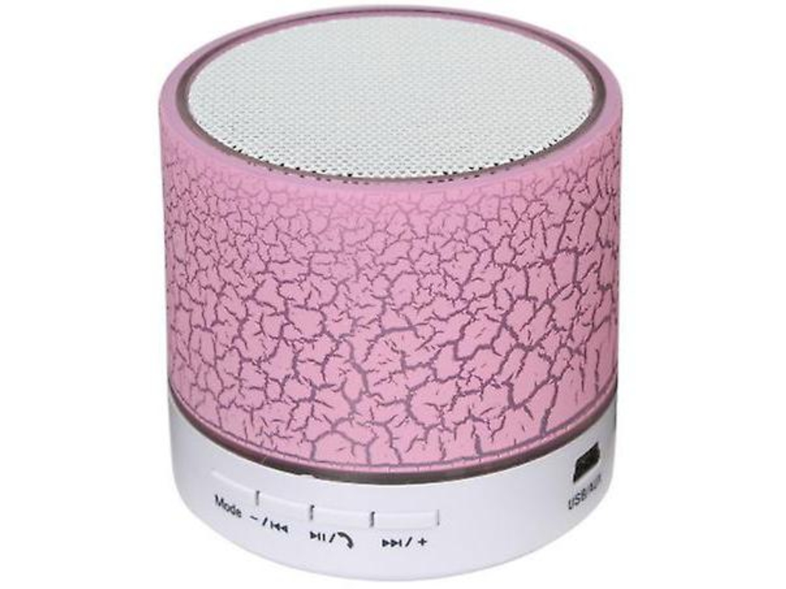 Mini Alto Falante Portátil Sem Fio Bluetooth, Alto Falante Subwoofer Estéreo Recarregável Com Luz Led Yizhood (rosa)