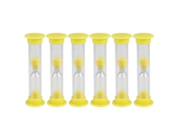 Ampulheta De Plástico 3 Minutos, 6 Unidades, Mini Ampulheta Para Crianças, Cronômetro Para Escovação, Relógio De Areia Infantil(amarelo)