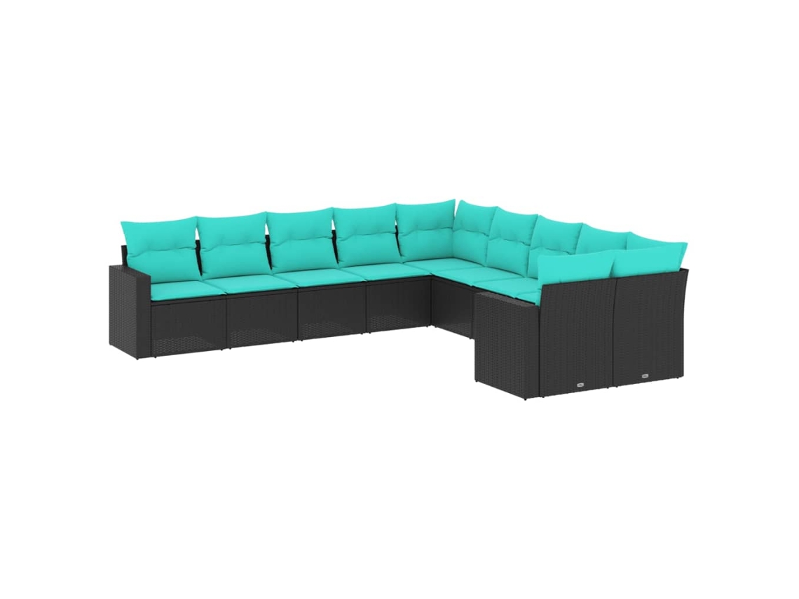 Garden Sofa Set, Garden Sofa Sets Vidaxl Preto Rattan / Vime (n/a)
