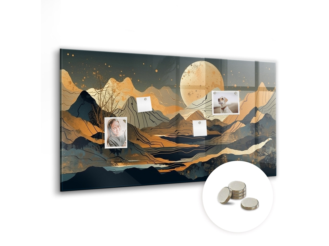 Lousa Magnética Paisagem Abstrata Para O Quarto Das Crianças Espelharte (120x60 Cm)