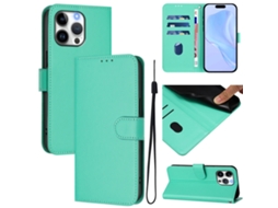 Capa De Couro Sintético Para Iphone 16 Pro Max - Toque Suave - Cor Sólida - Com Cordão
