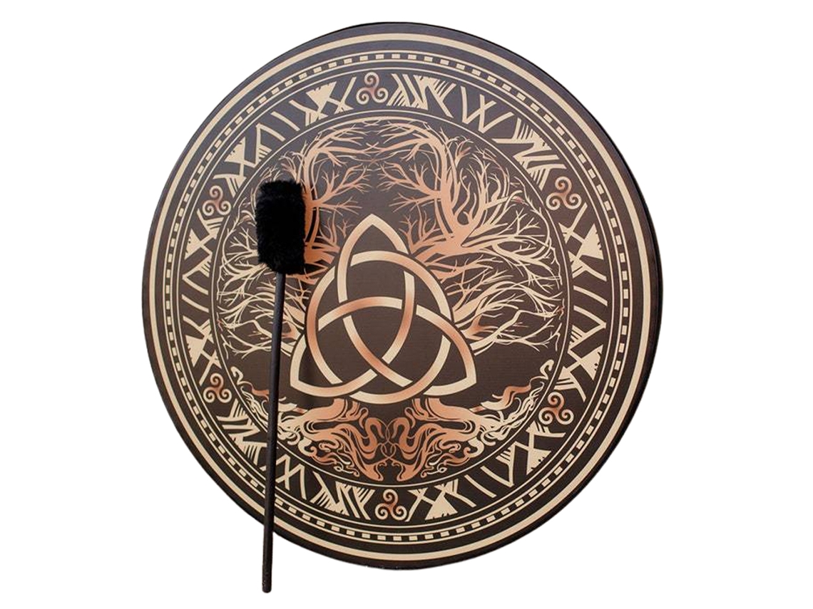 Tambor Xamã Grande 25cm Música Espiritual Decorativo
