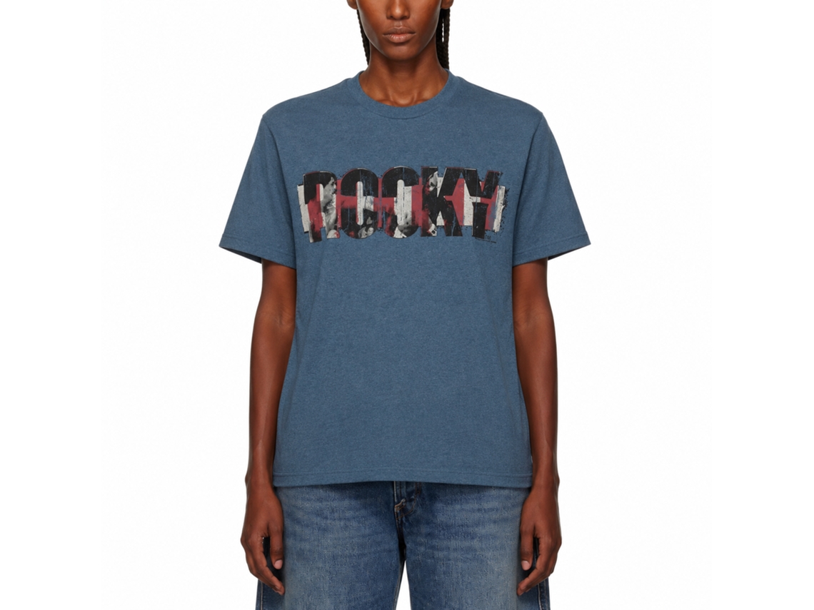 Rockinstone Rocky Movie Kay Oh Heather Navy Adult T-shirt Size:m