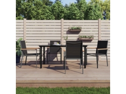 Vidaxl 5 Pcs Conjunto de Jantar para Jardim Textilene e Aço Preto