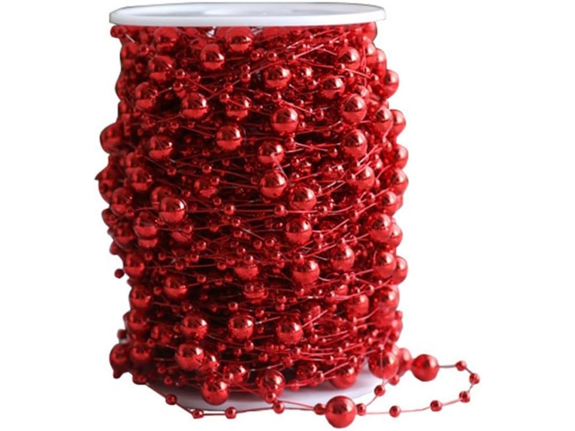 1 Rolo De Corrente De Pérolas De 10 M De Comprimento Para Decoração De Sapin De,